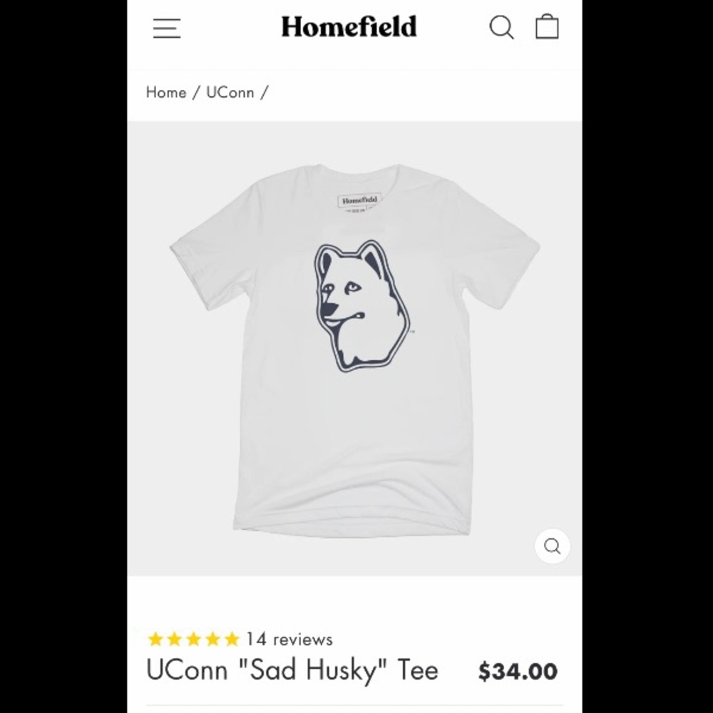 UConn “Sad Husky” tee